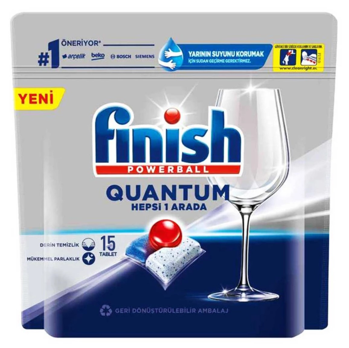 قرص ماشین ظرفشویی فینیش Finish مدل Quantum Hepsi 1 Arada بسته 15 تایی